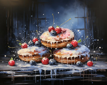 Glazed Berry Donuts – Paint by Numbers Kit