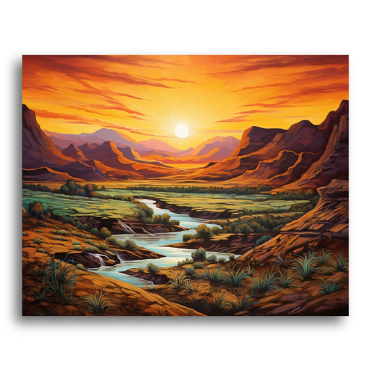Sunset Canyon River – Paint by Numbers Kit