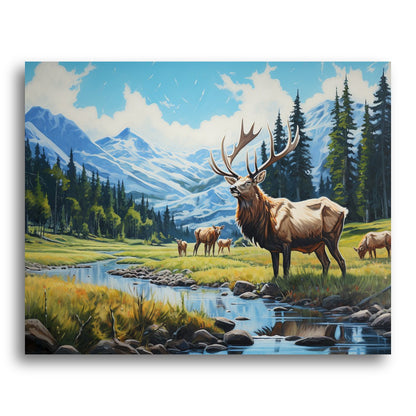 Majestic Elk Valley – Paint by Numbers Kit