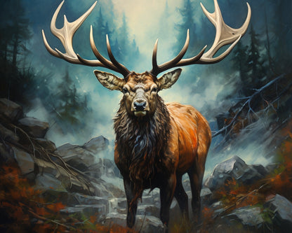 Majestic Forest Elk – Paint by Numbers Kit