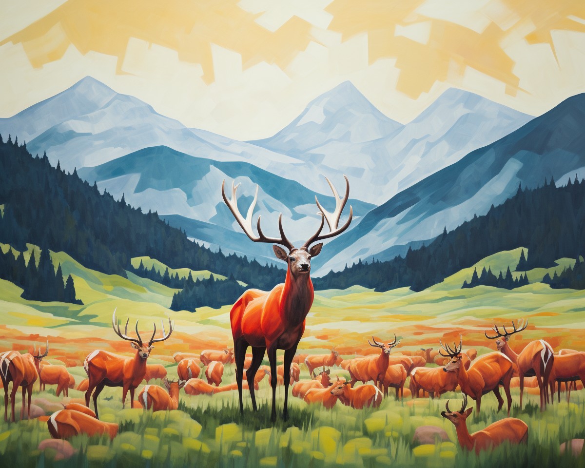 Majestic Elk Valley – Paint by Numbers Kit