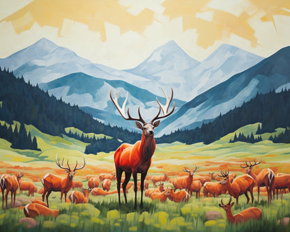 Majestic Elk Valley – Paint by Numbers Kit