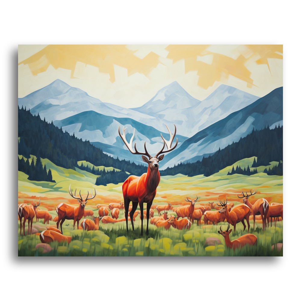 Majestic Elk Valley – Paint by Numbers Kit