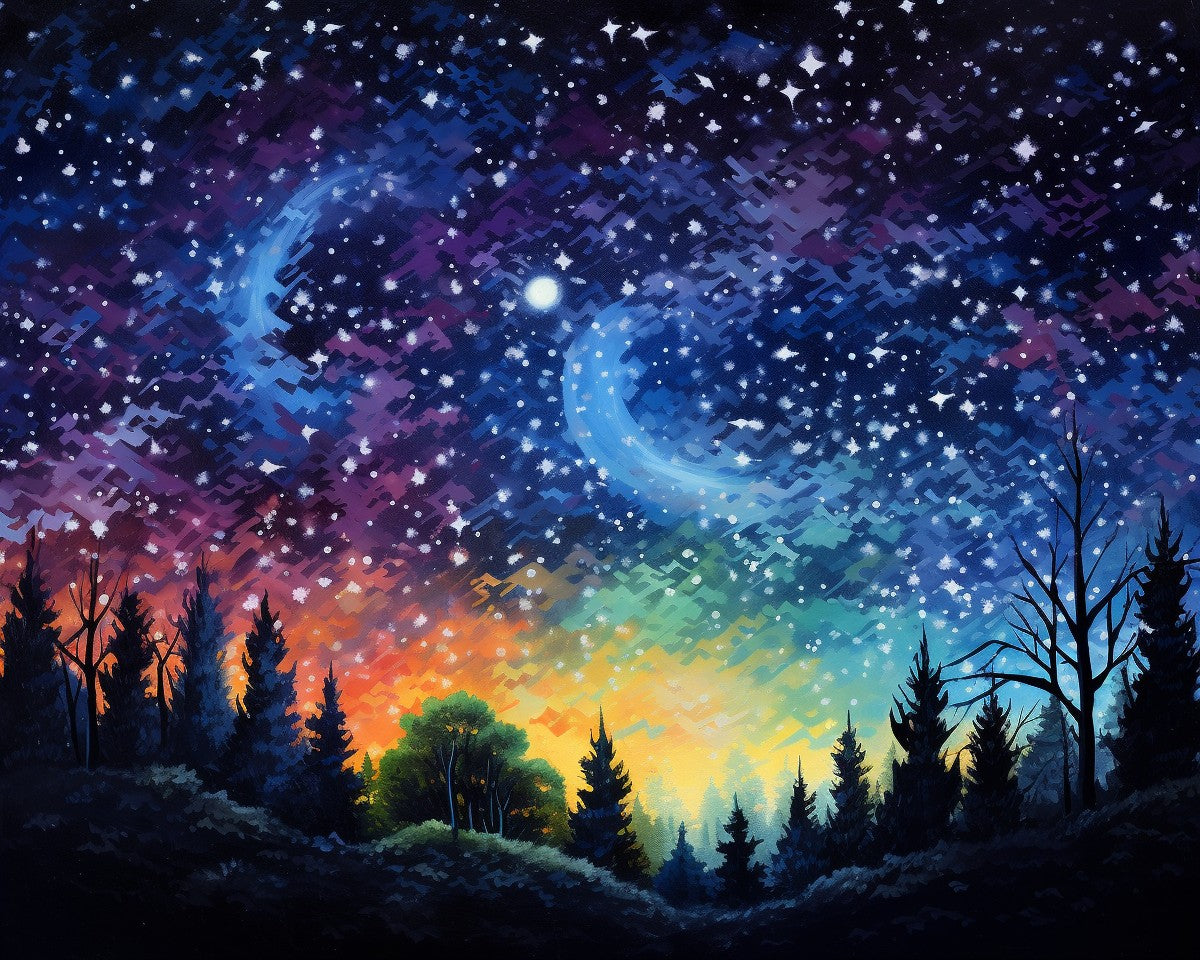 Celestial Night Forest – Paint by Numbers Kit