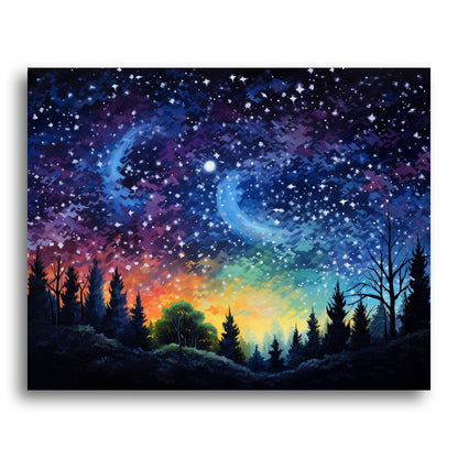 Celestial Night Forest – Paint by Numbers Kit