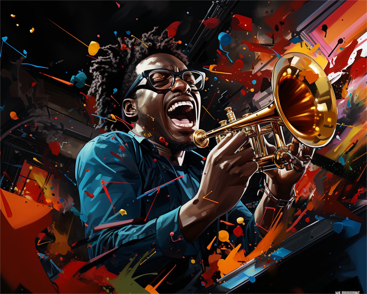 Vibrant Trumpet Jazz – Paint by Numbers Kit