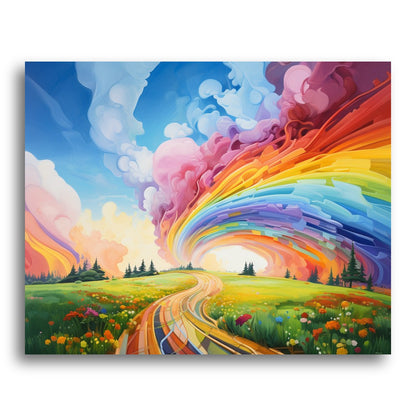 Rainbow Sky Meadow – Paint by Numbers Kit