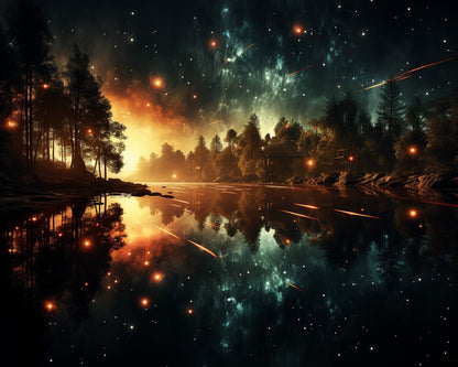 Celestial Forest Reflection – Paint by Numbers Kit