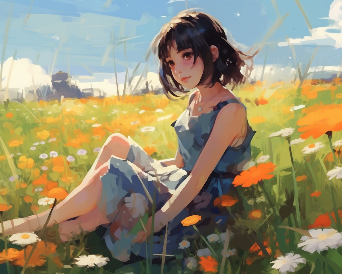 Sunlit Meadow Girl – Paint by Numbers Kit