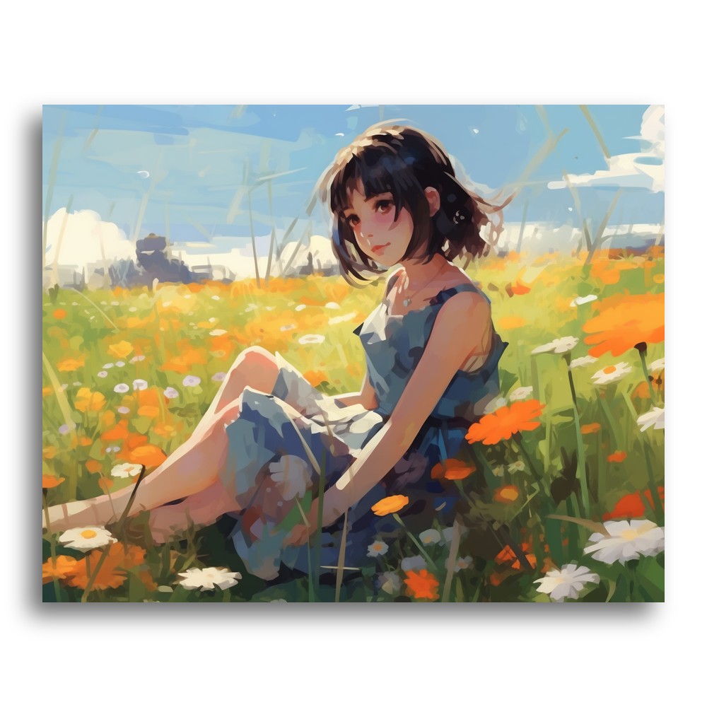 Sunlit Meadow Girl – Paint by Numbers Kit