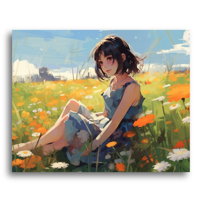 Sunlit Meadow Girl – Paint by Numbers Kit