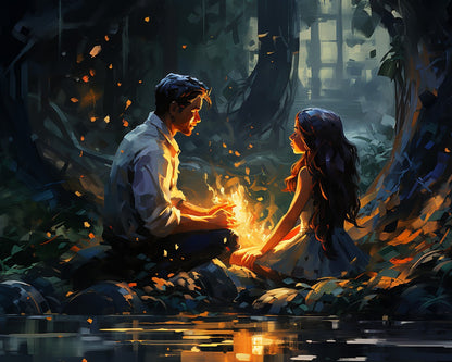 Enchanted Forest Campfire – Paint by Numbers Kit