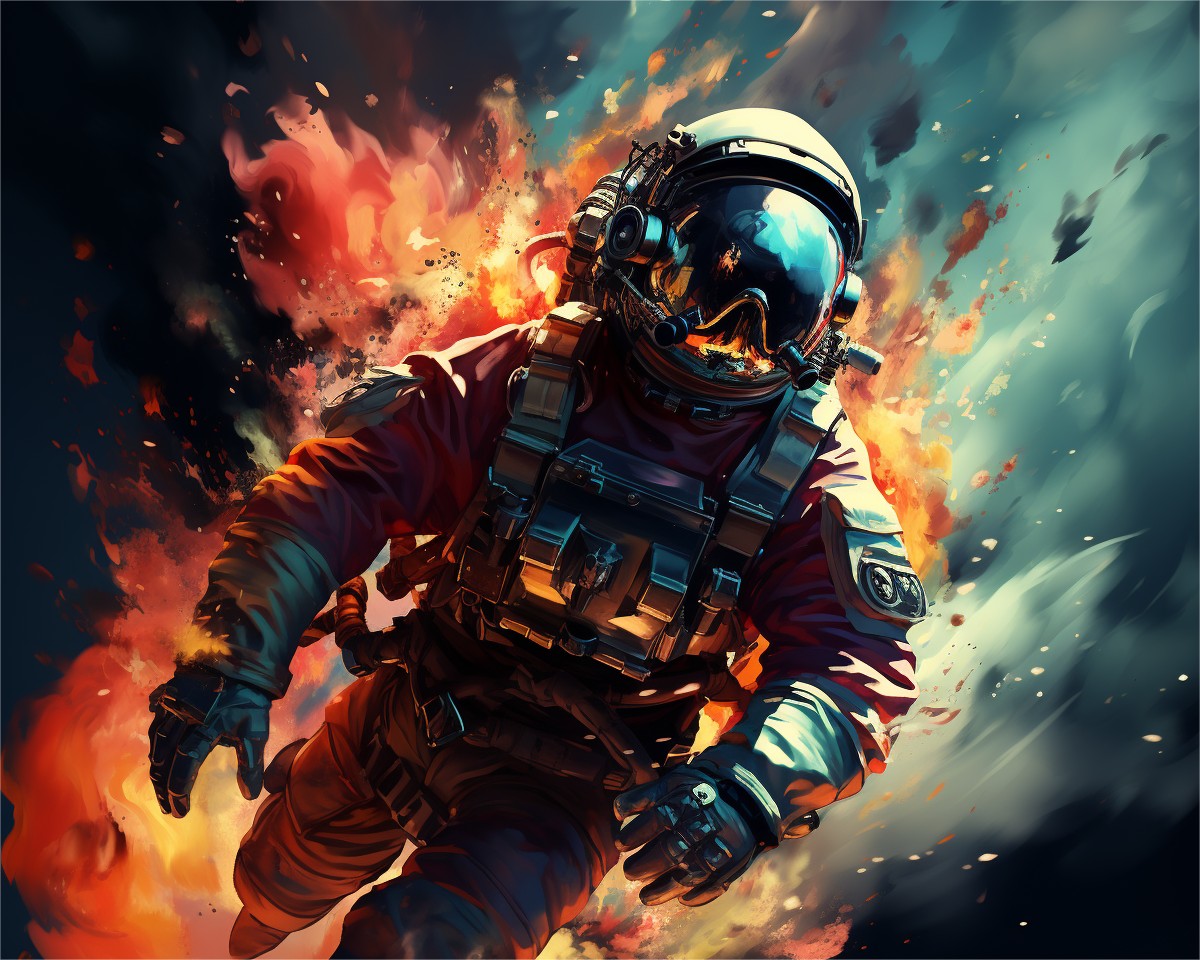 Fiery Space Explorer – Paint by Numbers Kit