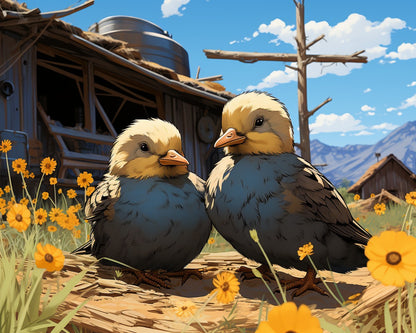 Sunny Meadow Sparrows – Paint by Numbers Kit