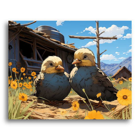 Sunny Meadow Sparrows – Paint by Numbers Kit