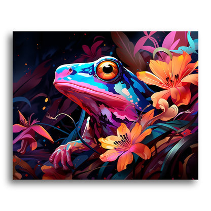 Vibrant Frog Bloom – Paint by Numbers Kit