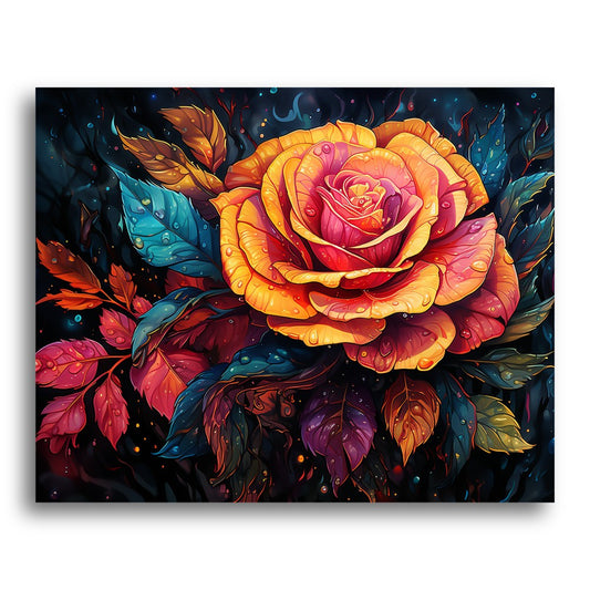 Vibrant Dewy Rose – Paint by Numbers Kit