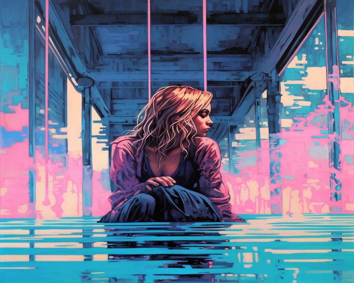 Reflective Woman in Neon – Paint by Numbers Kit
