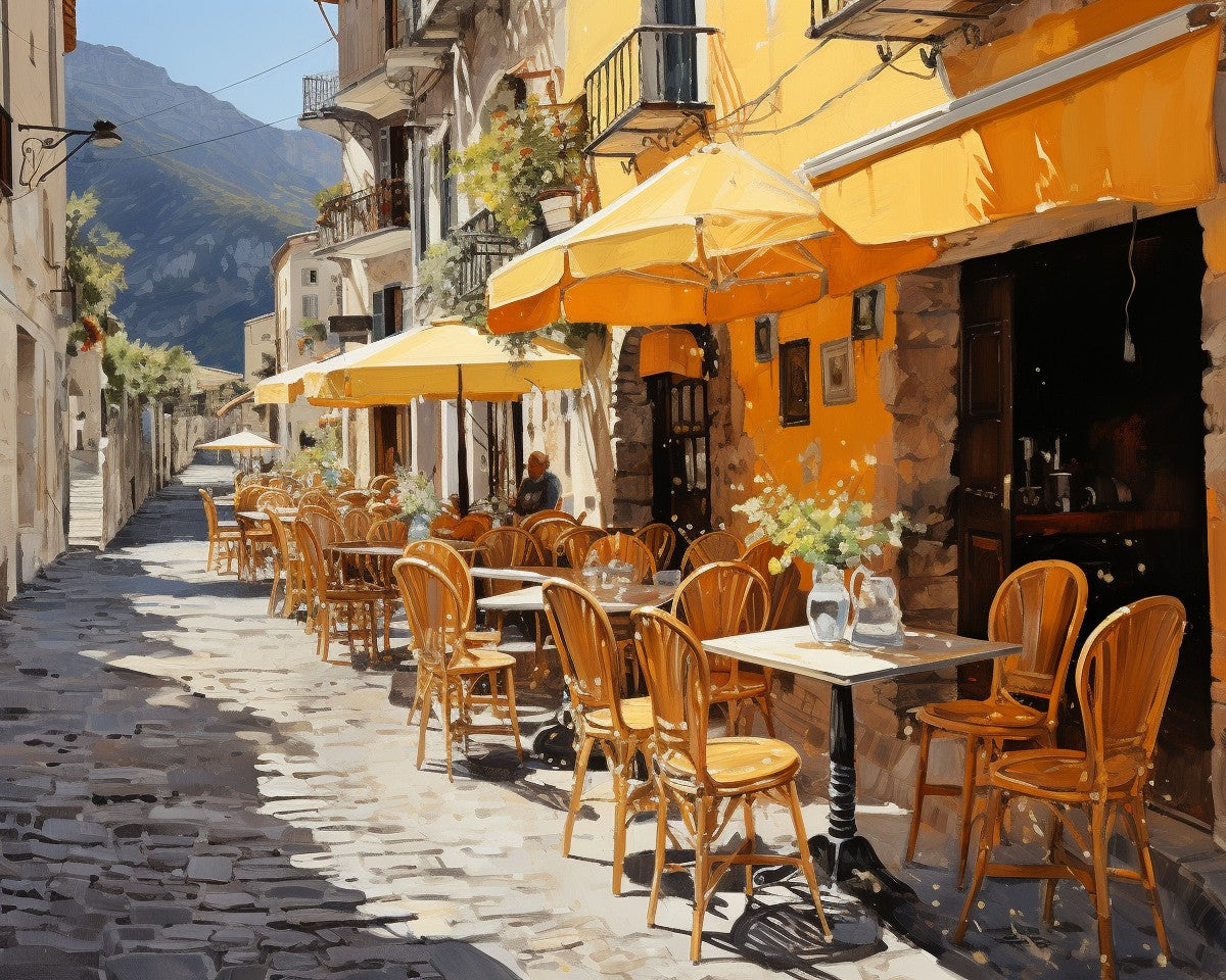 Sunlit Cafe Terrace – Paint by Numbers Kit