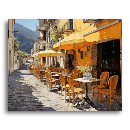 Sunlit Cafe Terrace – Paint by Numbers Kit