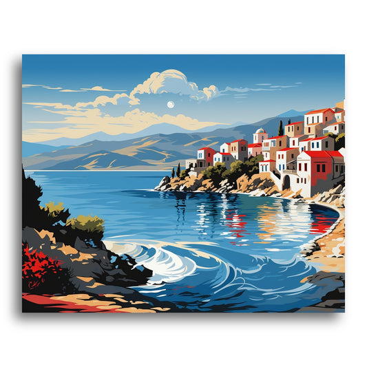 Coastal Village Bay – Paint by Numbers Kit