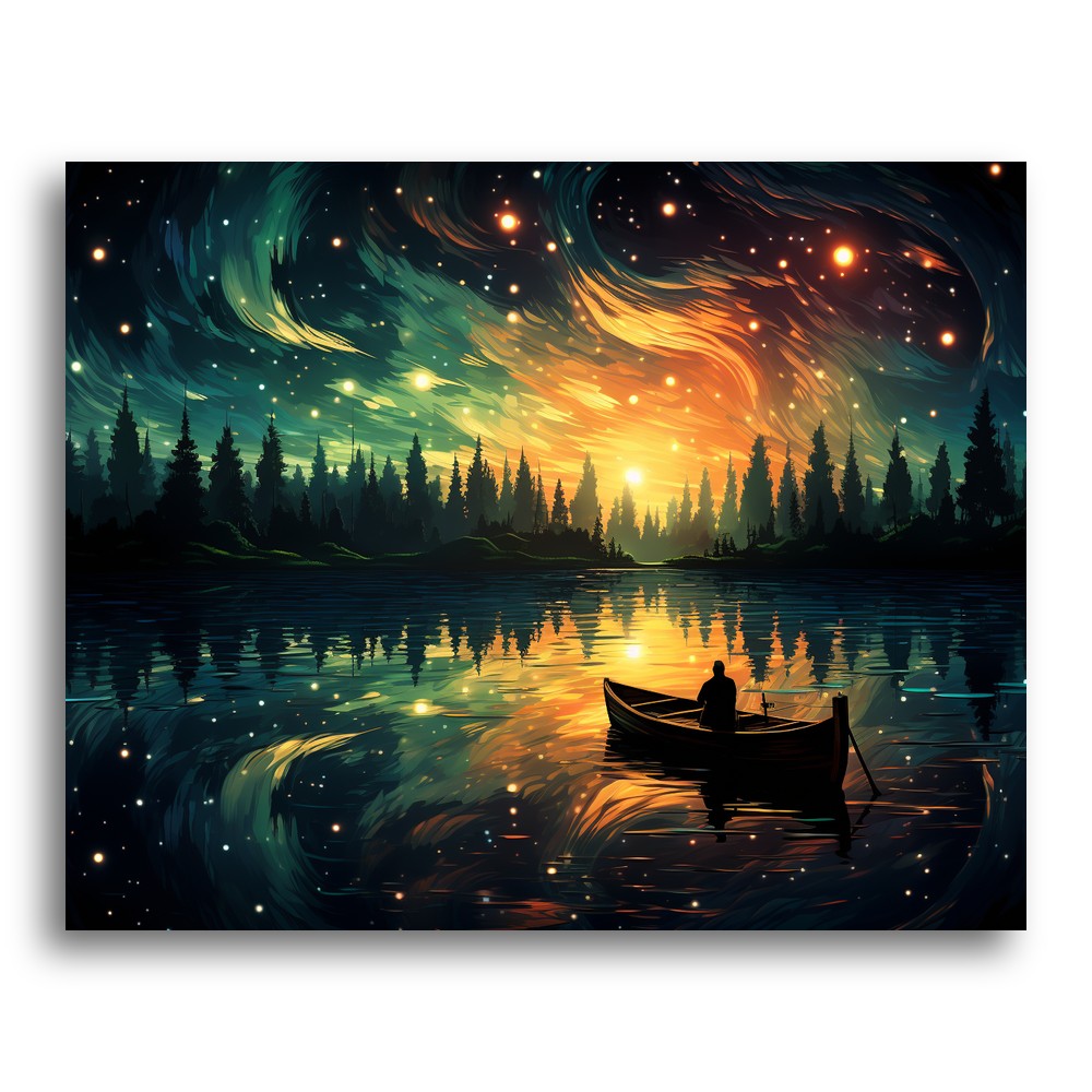 Nighttime Rowboat Fantasy – Paint by Numbers Kit