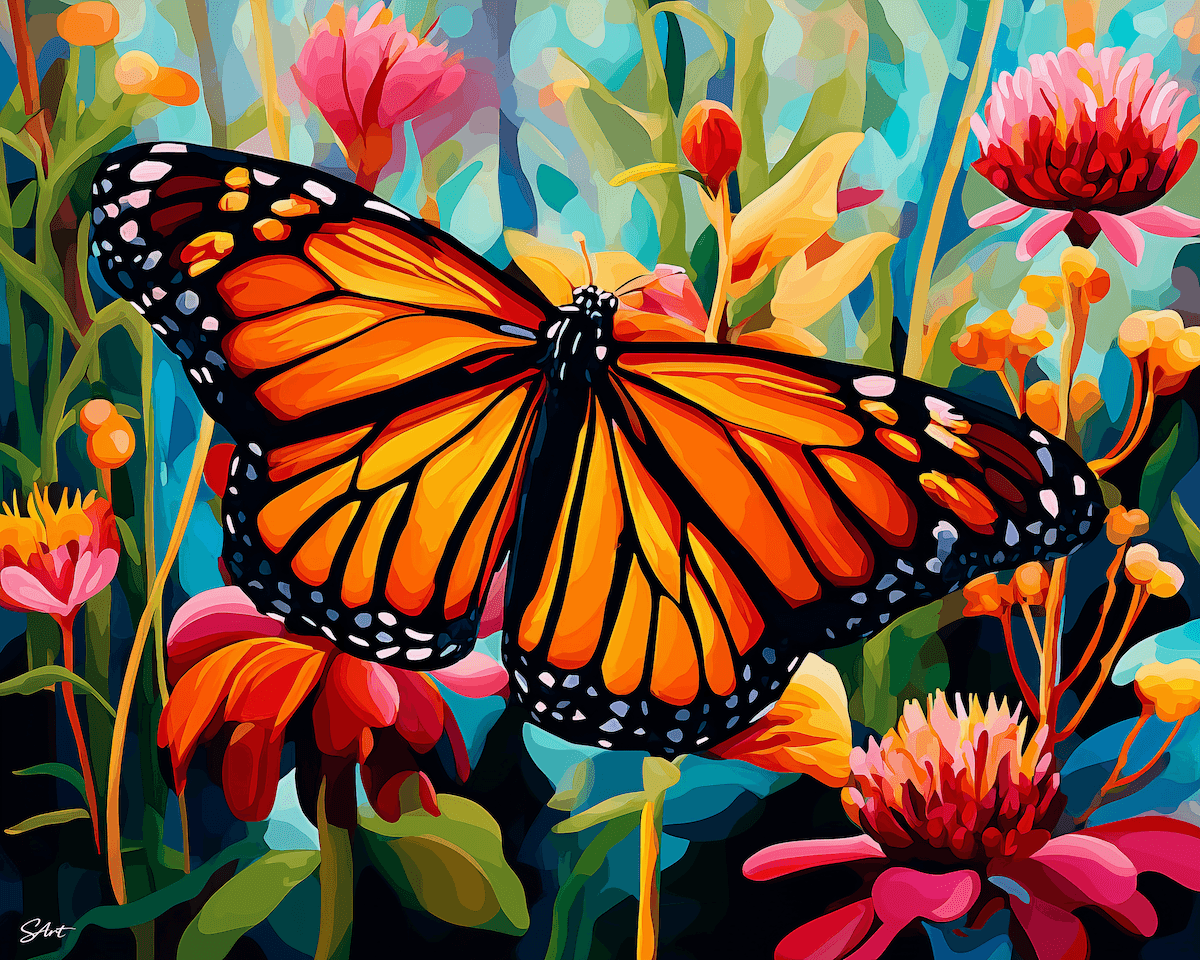 Monarch Butterfly – Paint by Numbers Kit