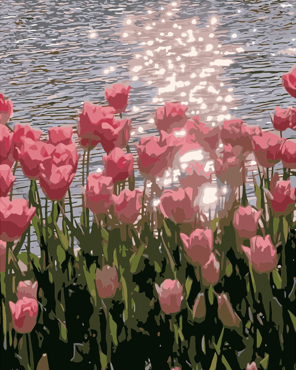 Sunlit Tulip Garden – Paint by Numbers Kit