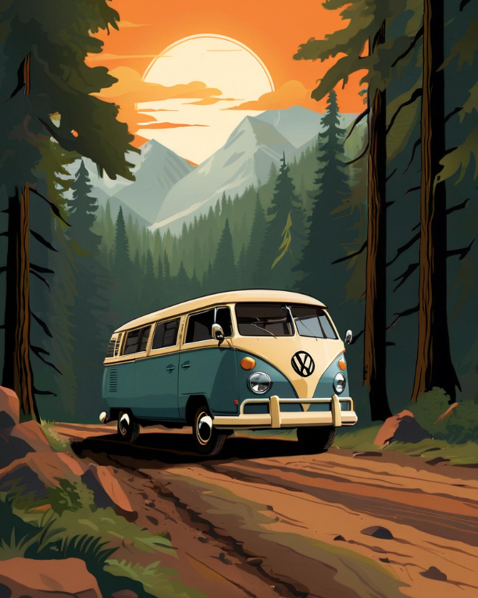 Sunset Forest Van – Paint by Numbers Kit