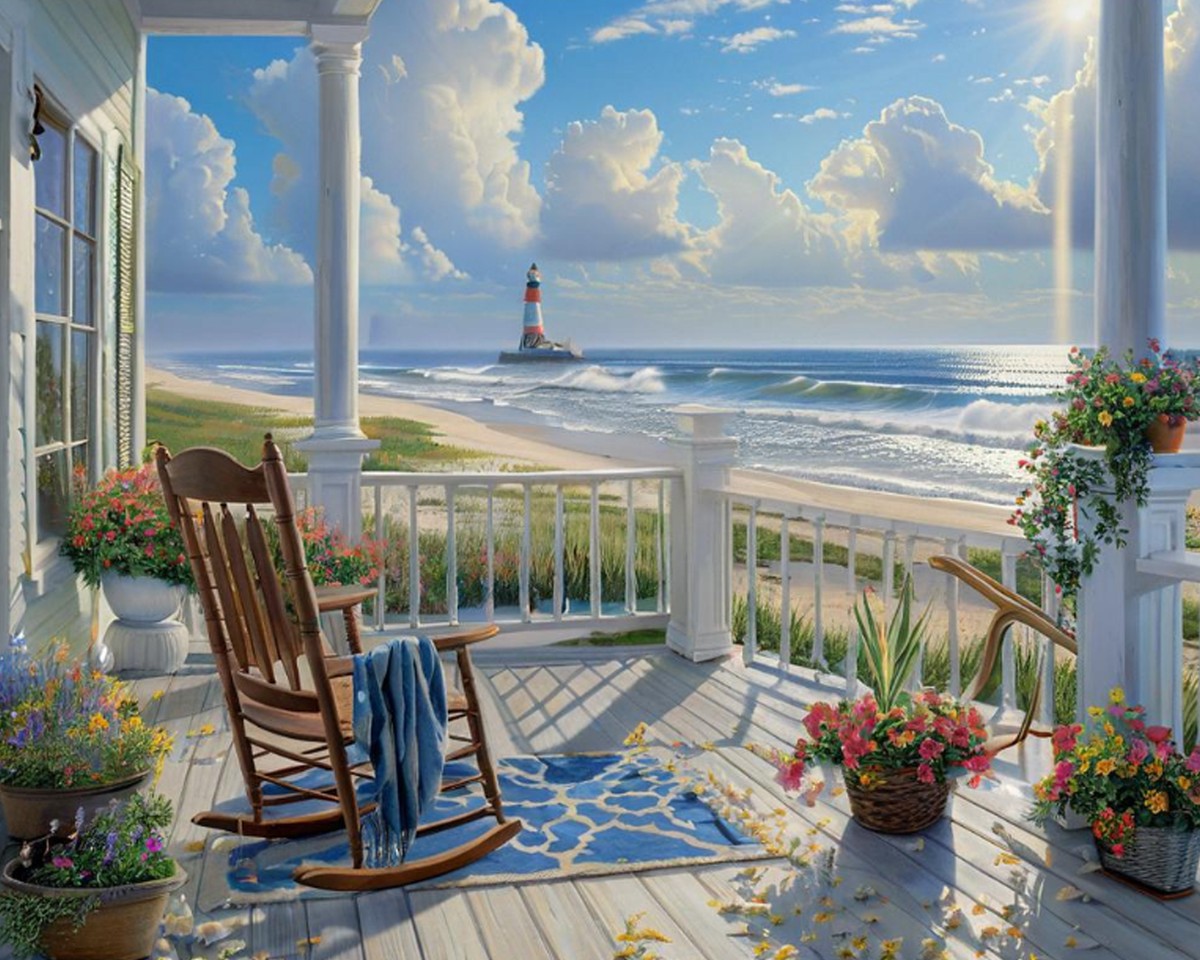 Coastal Lighthouse View – Paint by Numbers Kit