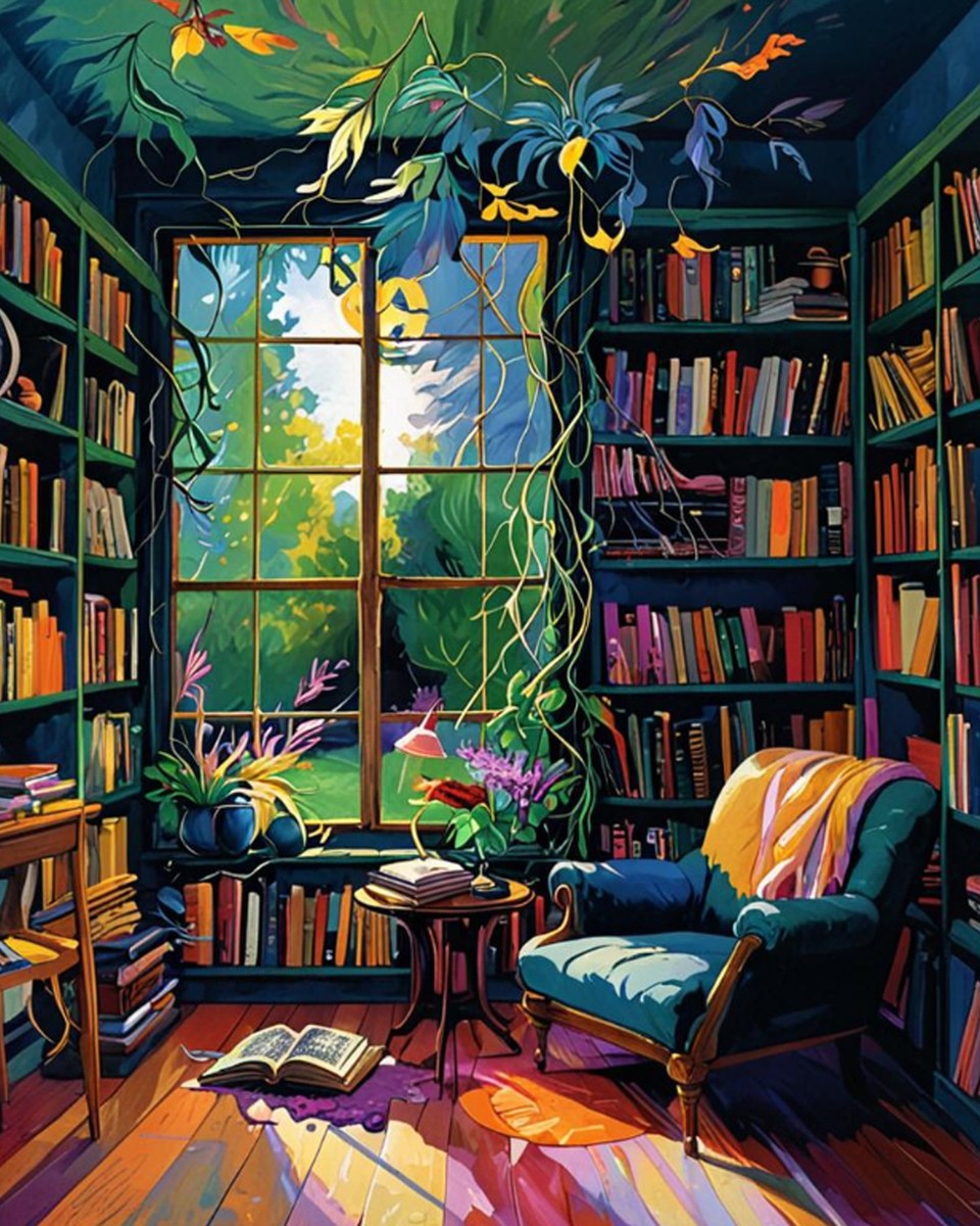 Cozy Library Nook – Paint by Numbers Kit