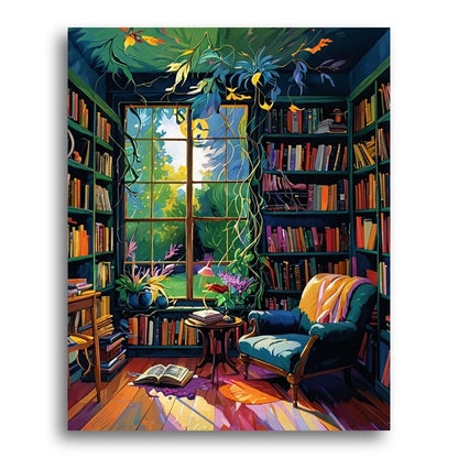 Cozy Library Nook – Paint by Numbers Kit