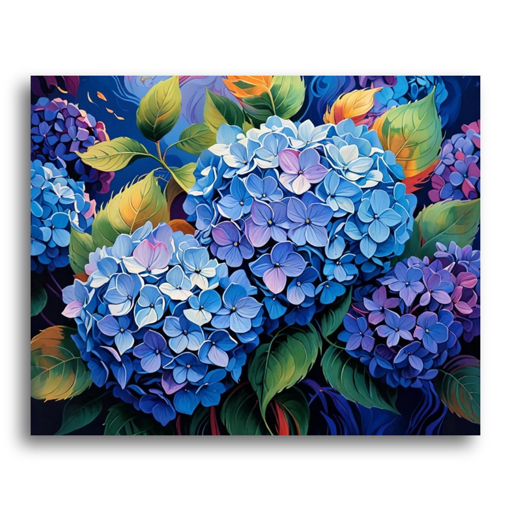 Vibrant Blue Hydrangeas – Paint by Numbers Kit