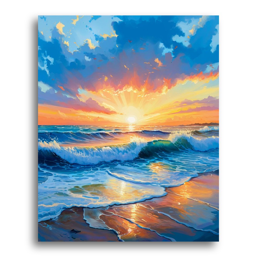 Sunset Ocean Waves – Paint by Numbers Kit