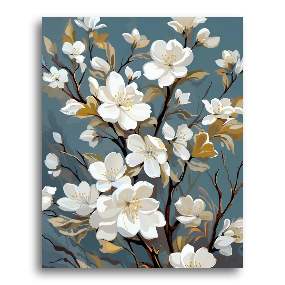 White Blossom Branch – Paint by Numbers Kit