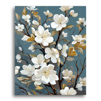 White Blossom Branch – Paint by Numbers Kit