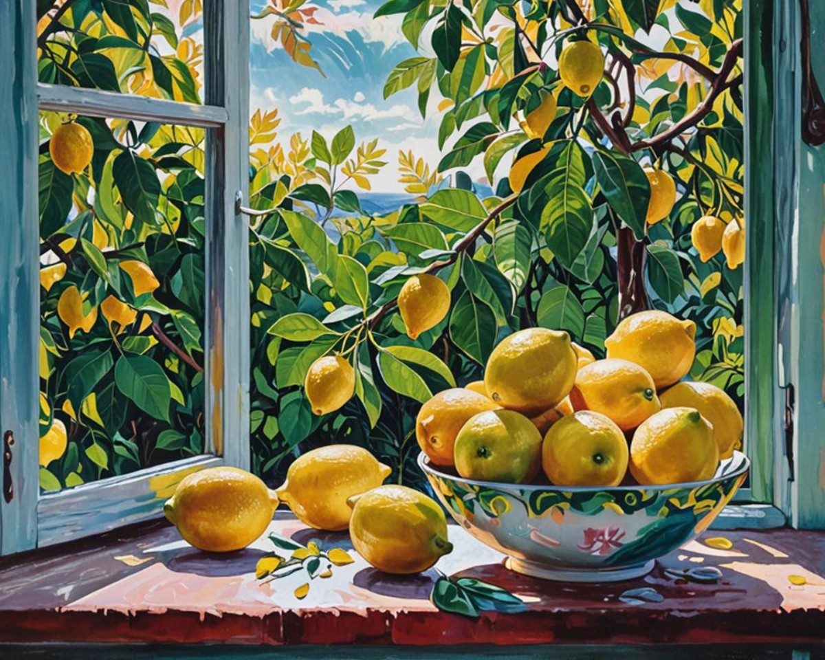 Sunlit Lemon Harvest – Paint by Numbers Kit