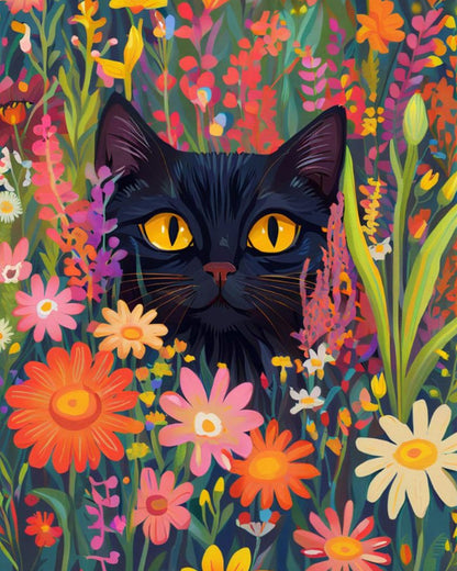 Midnight Cat Garden – Paint by Numbers Kit