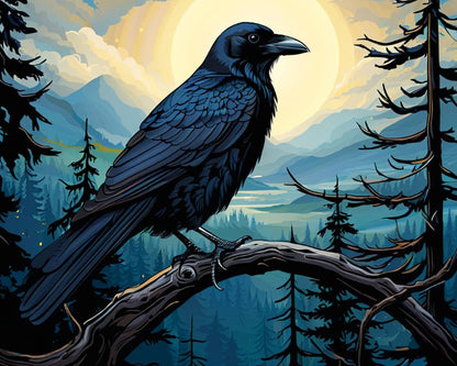 Midnight Raven Watch – Paint by Numbers Kit