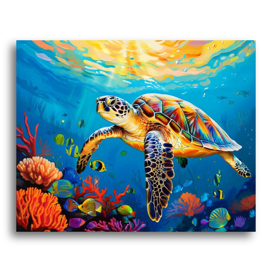 Radiant Reef Turtle – Paint by Numbers Kit