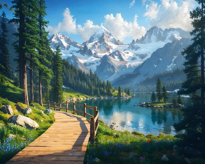 Alpine Mountain Lake – Paint by Numbers Kit
