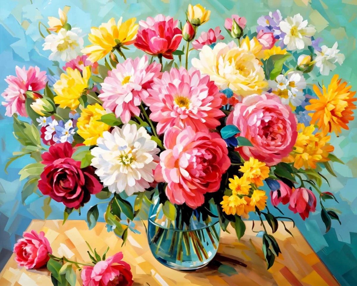 Vibrant Floral Bouquet – Paint by Numbers Kit