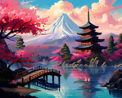 Mount Fuji Pagoda – Paint by Numbers Kit
