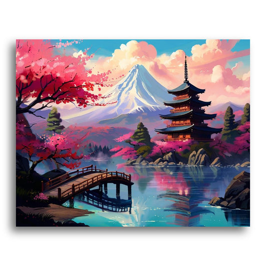 Mount Fuji Pagoda – Paint by Numbers Kit