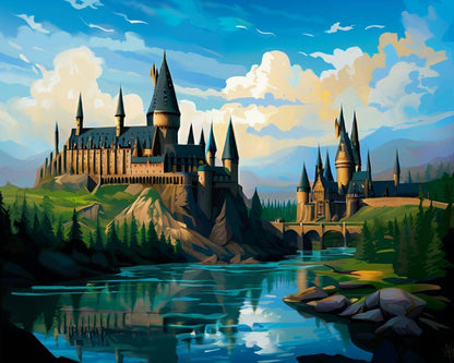 Majestic Castle Reflection – Paint by Numbers Kit