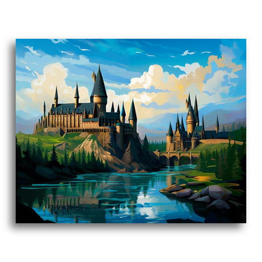 Majestic Castle Reflection – Paint by Numbers Kit