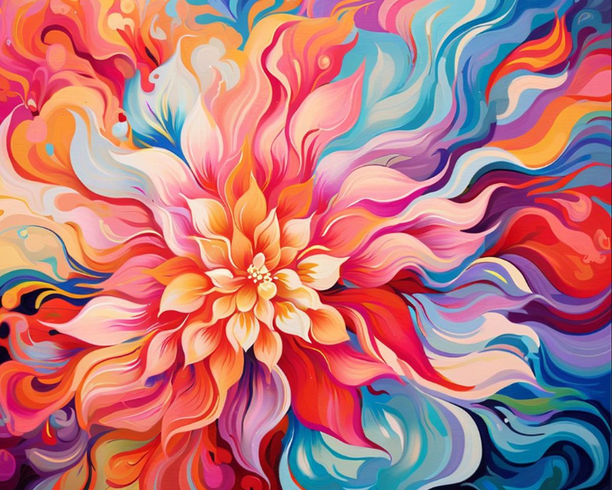 Vibrant Bloom Explosion – Paint by Numbers Kit