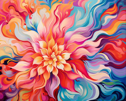 Vibrant Bloom Explosion – Paint by Numbers Kit