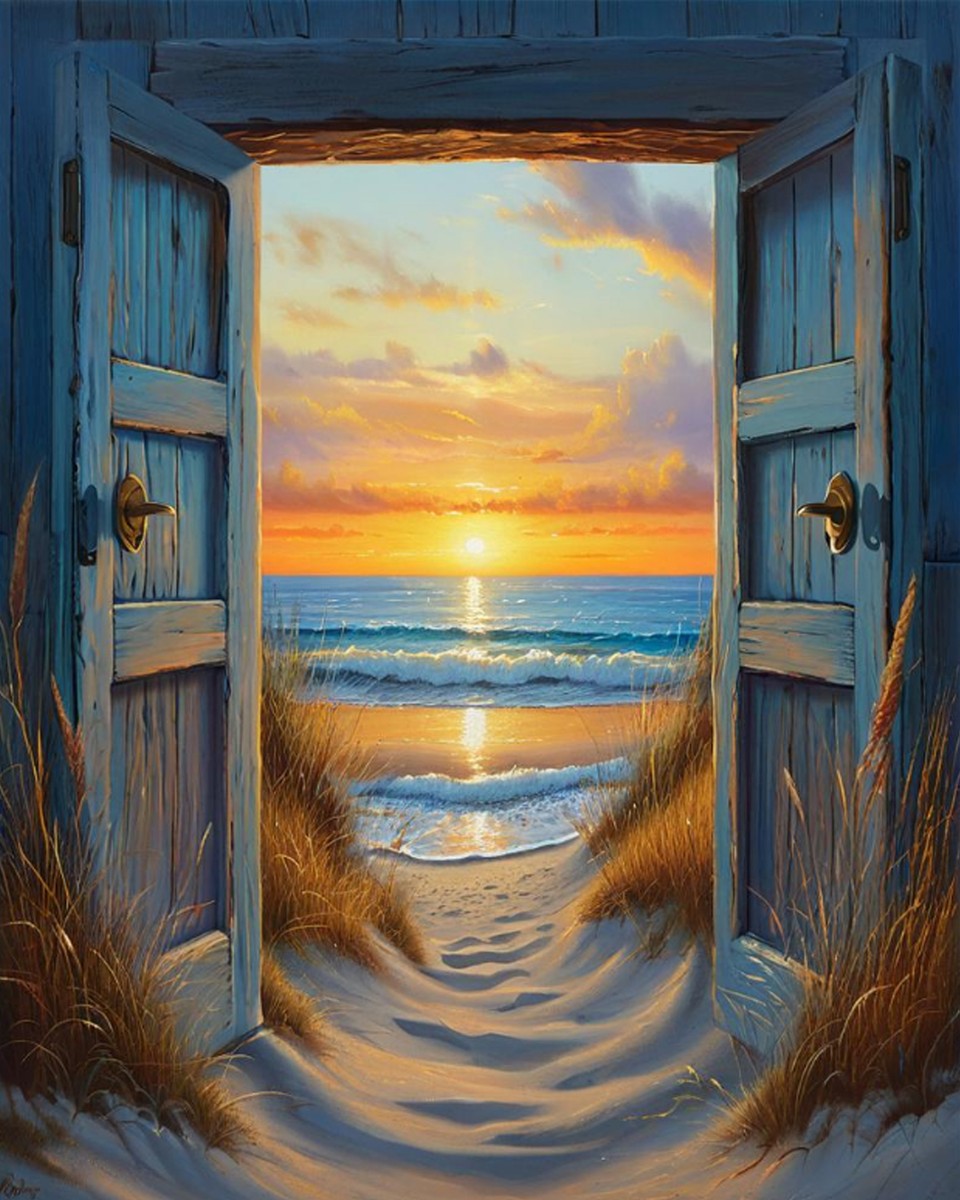 Sunset Beach Gateway – Paint by Numbers Kit