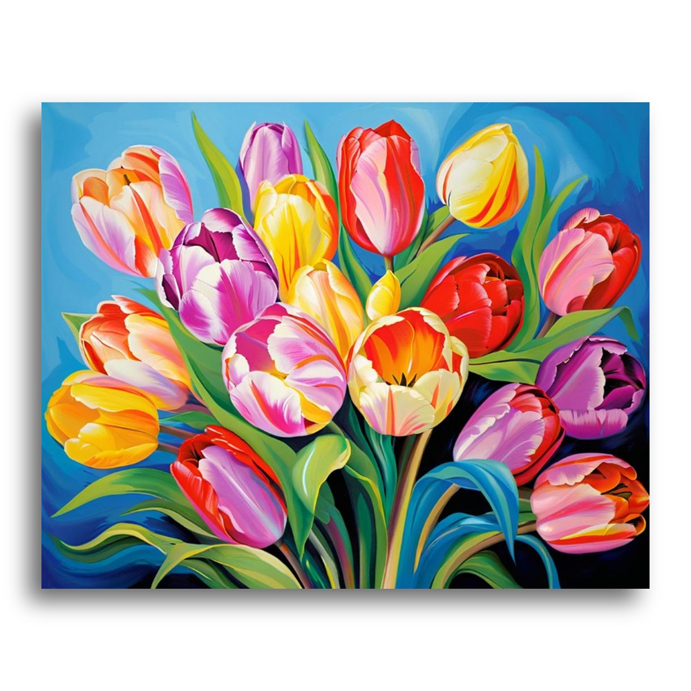 Vibrant Tulip Bouquet – Paint by Numbers Kit
